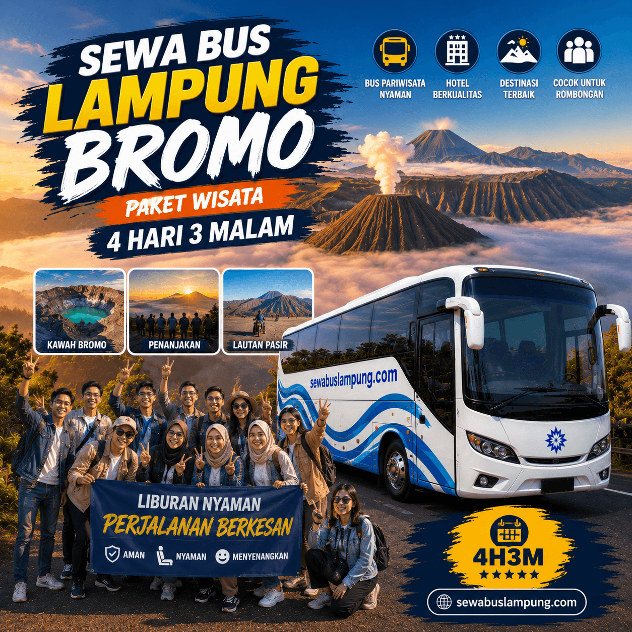 Sewa Bus Lampung Bromo Paket Wisata 4 Hari 3 Malam