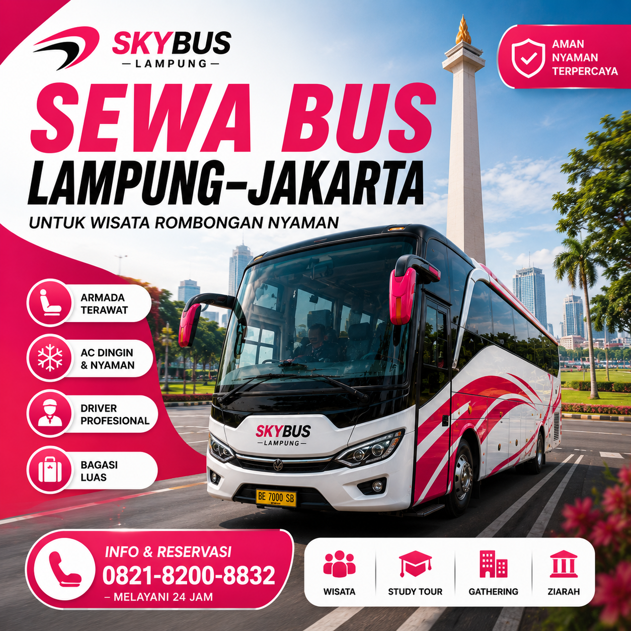Sewa Bus Lampung Jakarta Terbaru