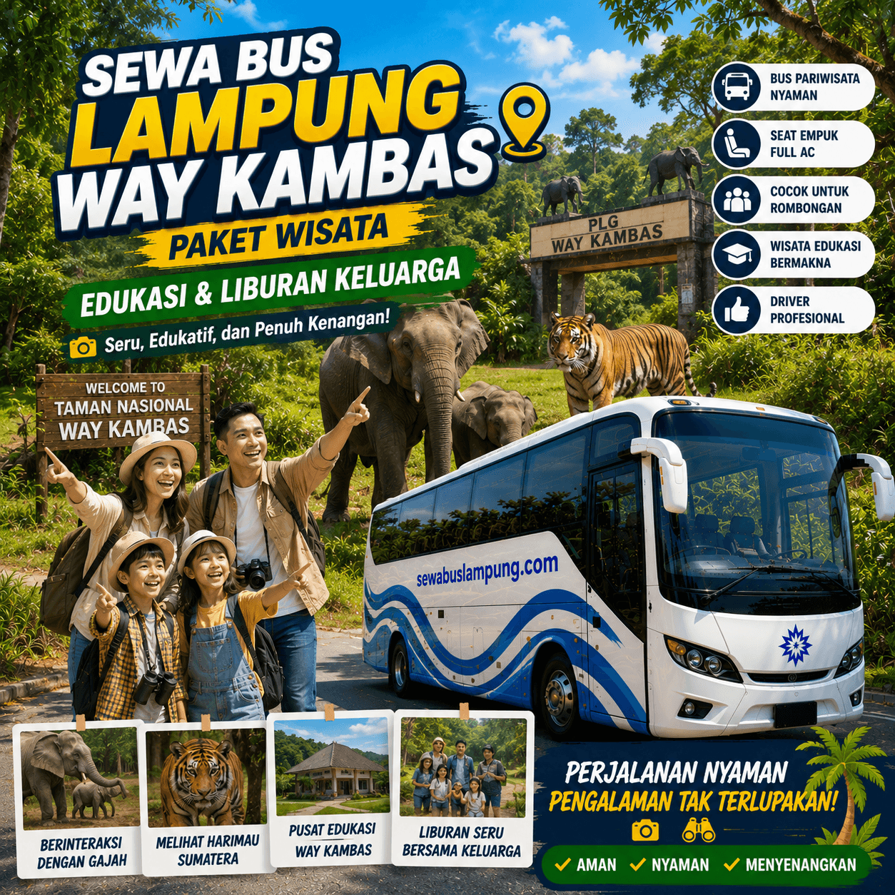 Sewa Bus Lampung Way Kambas Paket Wisata Edukasi dan Liburan Keluarga